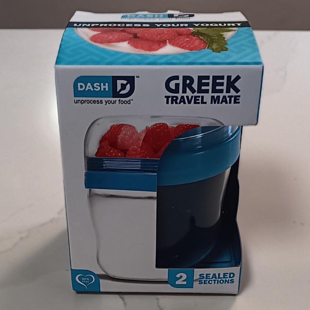 Travel Food Container with Topping Compartment for Yogurt, Dips, and More NEW